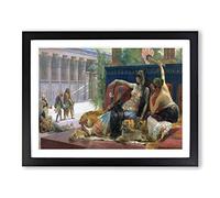 Cleopatra By Alexandre Cabanel Classic Painting Framed Wall Art Print, Ready to Hang Picture for Living Room Bedroom Home Office Décor, Black A2 (64 x 46 cm)