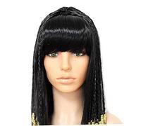 Cleopatra Decoration Black Wig Ancient Egypt Hair Halloween Party Hair for Women Vintage Hair Queen Cosplay