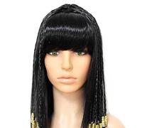 Cleopatra Decoration Black Wig Ancient Egypt Hair Halloween Party Hair for Women Vintage Hair Queen Cosplay