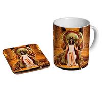 Cleopatra Egyptian Artwork Ceramic Coffee Mug + Coaster Gift Set …