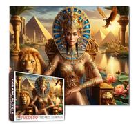 Cleopatra Jigsaw Puzzle 1000 Pieces for Adults Sphinx Jigsaw for Relaxation Home Decor Challenge Puzzles Gift 20×27 Inch Women & Lion Game for Family Activity