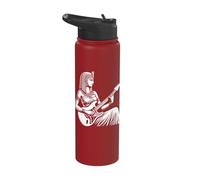 Cleopatra Playing The Electric Guitar Stainless Steel Insulated Water Bottle