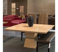 Clepsy Plus Dining Table - 8 Seater - Square - Marble with Pedestal Base - Variation Available