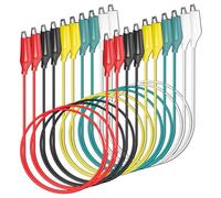 Cleqee 10PCS Alligator Clip Electrical Test Leads Dual Ended Crocodile Clip