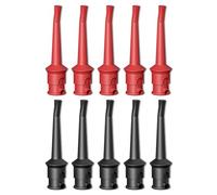 Cleqee 10PCS Multimeter Test Hook Clips, Red & Black