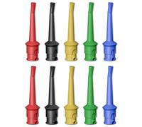 Cleqee 10PCS Multimeter Test Hook Clips SMD IC Cable Welding Test Clip for DIY Electronic Components Testing Five Colours