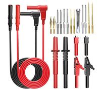 Cleqee 21PCS 4mm Banana Plug Multimeter Test Leads Kit with Replaceable Gold-Plated Precision Sharp Probe Set, 4mm Banana Plug, Alligator Clips and Wire Piercing Test Probes