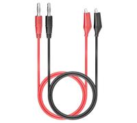 Cleqee 2PCS 4mm Banana Plug to Crocodile Clips Test Leads 3.3ft/1m