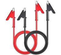 Cleqee 2PCS Alligator Clips Test Leads Dual Ended Crocodile Wire Cable with Insulators Clips Test Flexible Copper Cable for Electrical Testing 3.3ft/1m