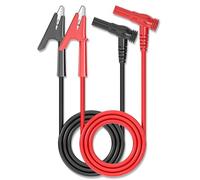 Cleqee 2PCS Multimeter Test Leads 4mm Banana Plug to Crocodile Clip