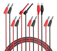 Cleqee 3 Pairs Multimeter Test Leads Set for Multimeter Electrical Testing | 4mm Stackable Banana Plug to Alligator Clips, Mini Test Hook Clips, Stackable Banana Plug Cables, Copper Electrical Wire