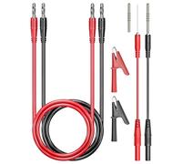 Cleqee 4mm Banana Plug Test Leads Kit with Wire Piercing Probes Extension Cables, Alligator Clips for Multimeter Electrical Testing Red&Black