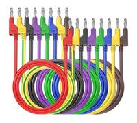 Cleqee 4mm Stackable Banana Plug to Banana Plug Test Leads 8PCS Silicone Cable Wires 3.3ft/1m for Multimeter Electrical Testing 1000V/15A