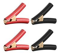 Cleqee 4PCS Heavy Duty Insulated Alligator Clips Black & Red Crocodile Clamps for Loaded Truck Car Battery Charging, Electrical Testing