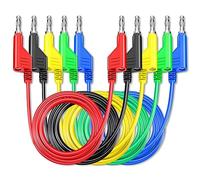 Cleqee 5PCS 4mm Stackable Banana Plug Test Leads 6.56ft/2m Five Colours