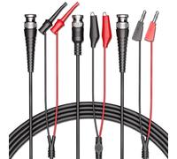 Cleqee BNC Test Leads Set Oscilloscope Test Leads Kit BNC to Alligator Crocodile Clips, Hook Clips, Dual Stackable Banana Plug Cable Wires