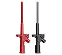 Cleqee Multimeter Test Hook Clip Heavy Duty with 4mm Female Banana Socket Flexible Insulated High Voltage for Electrical Testing 1000V/10A Red Black