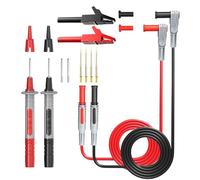 Cleqee Multimeter Test Leads Kit 4mm Banana Plug Cable Test Probe with 8PCS Replacable Precision Sharp Probes Alligator Crocodile Clips for Multimeter Electrical Testing