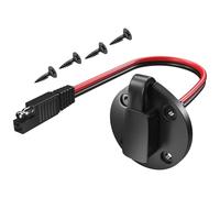 Cleqee SAE Power Socket Sidewall Port 1 Pack Weatherproof SAE Quick Connect Solar Panel Flush Mount Connector 2 Pin 12AWG with 4 Screws for Solar Generator Battery Charger