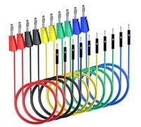Cleqee Stackable Banana Plug to Breadboard Male Jumper Wires 5 Colours