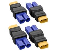 Cleqee XT60 Male to EC5 Male Connector Adapter Wireless Converter 4PCS for RC FPV Drone Car Lipo Battery Charger ESC