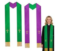 Clergy Wedding Stole - Double Sided Design Embroidered Tassels Detail Traditional Church Accessory Adult Ceremony Clothing | Wedding Christening Confirmation Funeral Service