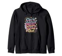 Cleric In The Streets Chaos In The Group Chat Funny Zip Hoodie