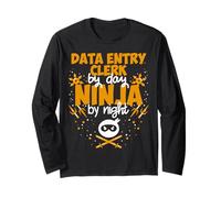 Clerk By Day Ninja By Night - Best Data Entry Clerk Long Sleeve T-Shirt