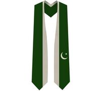 CLERKMANS Flag Graduation Stole - Length & Width Fits All Body Types - Study Abroad International Stole, Pakistan, One size