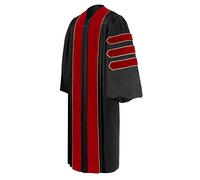CLERKMANS Unisex Theology Doctoral Graduation Gown, Pastor Clergy Robe, Black, 45 (5'0"-5'2")