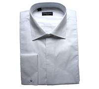 Clermont Direct Fly Front 100% Cotton Marcella Shirt Fold Down Collar 15" White