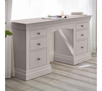 Clermont Double Dressing Table - 6 Drawer - Soft Grey