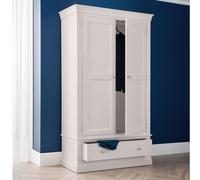 Clermont Double Wardrobe - 2 Door - 1 Drawer - Soft Grey