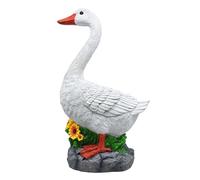 Clerodendrum Porch Goose Statue Cygnus, Big Resin Garden Lawn Yard Décor, Sculpture, 20 inches High Figurine, Duck, Indoor and Outdoor, by GGTown TM