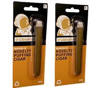 CLESEN 4.5" Puff Cigar (2 Pack) Smoke Blowing Durable Realistic Great for Theme Party Prank Halloween Costume Movie Theatre Play Tricky Funny
