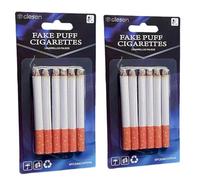 CLESEN Fake Cigarettes,3.25 Inch Fake Puff Cigarettes(Pack of 12), Faux Cigs with a Realistic Look Durable/Realistic - Ideal for Themed Parties/Theatrical Performances, White