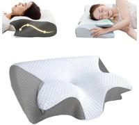 Cleshy Ergonomic Pillow, Cleshy Pillow, Ergonomic Pillow Side Sleeper, Proper Alignment Ergonomic Pillow, Protect Your Neck and Spine, Versatile Support Cleshy Pillow for All People (Grey)