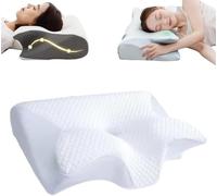 Cleshy Premium Ergonomic Pillow, Memory Foam Pillow, Ergonomic Pillow Side Sleeper, Proper Alignment Ergonomic Pillow, Protect Your Neck and Spine, Adjustable Cervical Pillow Cozy Sleeping (White)