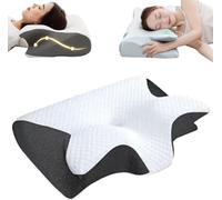 Cleshy Premium Ergonomic Pillow, Memory Foam Pillow, Ergonomic Pillow Side Sleeper, Proper Alignment Ergonomic Pillow, Protect Your Neck and Spine, Adjustable Cervical Pillow Cozy Sleeping (Black)