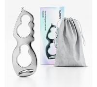 CLESOO Gua Sha Tool & Face Roller - Metal Face Massager Tool with Comb Teeth for Body, Face, Eyes and Skin Care Tool Set, Multi-Functional Gua Sha Massage Tool for Face Lift and Depuffing (Silver)