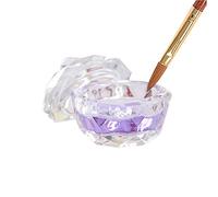 Clest F&H Nail Art Clear Dappen Dishes Cup with Lid for Acrylic Liquid Powder Styling Tool (1#)