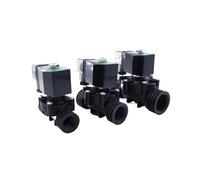 CLEUFWKO 1pcs 0-10bar 2 way Plastic solenoid valve 1/2" 3/4 1 inch Orifice 15/20/25mm normal close Direct acting water valve 220V 24V 12V(1",FKM)