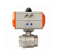 CLEUFWKO DN50 Two Piece High Platform Pneumatic Ball Valve 304 Stainless Steel Double Acting Cylinder Pneumatic Ball Valve