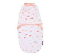 ClevaMama Baby Swaddle Wrap Blanket for Newborn and Infant, Sleep Sack 100% Cotton with Adjustable Wings, Unisex (0-3 Months) - Coral