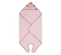 Clevamama Bamboo Apron Baby Bath Towel with Hood for Newborn, Babies and Toddlers in Ultra Soft Bamboo, Absorbent, for Boys and Girls 0-4 Years - Pink, 98x98 cm
