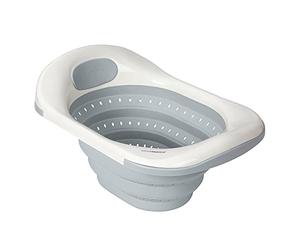 ClevaMama ClevaBath - The Baby Sink Bath, Foldable Newborn Bathtub - Grey, 53x38x30 cm, 0-12 Months