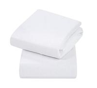 ClevaMama Jersey Cotton Fitted Sheets for Cot, Hypoallergenic and Breathable, 60 x 120 x 12 cm - White (2 Pack)