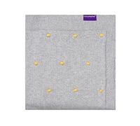 Clevamama Knitted Pom Pom Baby Blanket, Soft Organic Cotton Newborn Blankets - 80x100cm, Grey, 3493