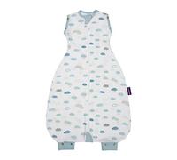 Clevamama Nite Nite Baby Romper (0-9 Months) - Newborn and Baby Swaddle Bag, 100% Cotton - Blue