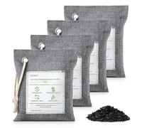 Clevast 4 x Bamboo Charcoal Air Purification Bag, Deodorant and Dehumidifier, Absorbs Odours, Suitable for Automotive, Pets and Bathrooms